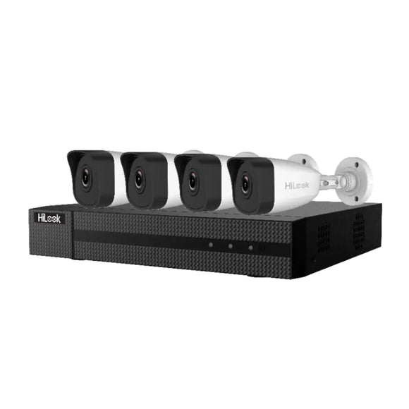 HiLook by Hikvision IK-4142BH-MH/P 2MP PoE Kit 4 Channel PoE NVR + (4) 2MP Bullet Cameras w/ 2.8mm Lens + 1TB HDD (Renewed)