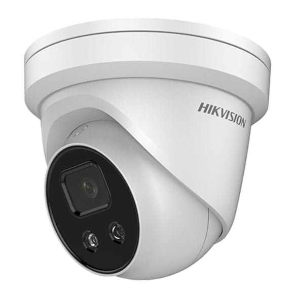 Hikvision PCI-T18F2S 8MP AcuSense Outdoor Deep Learning Network Turret Camera w/ 2.8mm Lens, Low-light powered by DarkFighter (Renewed)