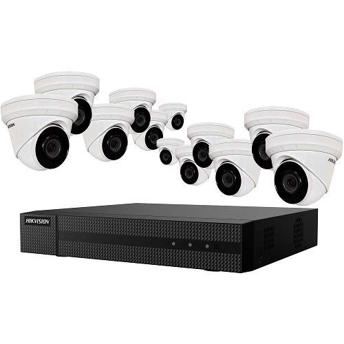 Hikvision EKI-K164T412 Kit w/ 4TB HDD, 16 Channel PoE 4K NVR & (12) 4MP IR Outdoor Network Turret Camera with 2.8mm Lens (Renewed)