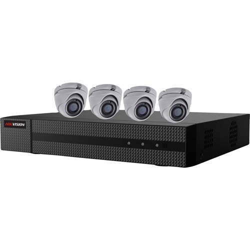 Hikvision EKT-K41T24 TurboHD Kit, 4 Channel 2MP DVR with 1TB HDD & 4 2MP Outdoor Turret Analog Cameras (Renewed)