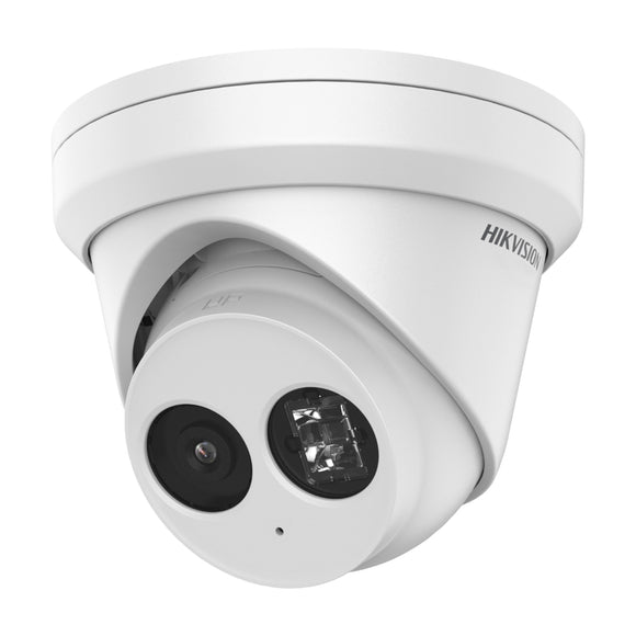 Hikvision DS-2CD2383G2-IU 8MP 4K AcuSense Network Turret Camera w/ 2.8mm Lens, Microphone, IR up to 30m(~98ft), IP67 Waterproof Rated, 12VDC/PoE ( (Renewed)