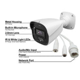 Acelevel 6MP PoE IP Bullet Camera, Smart Hybrid Lights, AI Detection, Built-in Mic