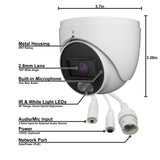 Acelevel 6MP PoE IP Camera, Smart Hybrid Lights, AI Detection, Built-in Mic