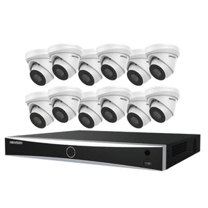 Hikvision EKI-K164T812A AcuSense Kit 16 Channel NVR W/ 4TB HDD, 12x 8MP 4K Outdoor IP Cameras (Renewed)