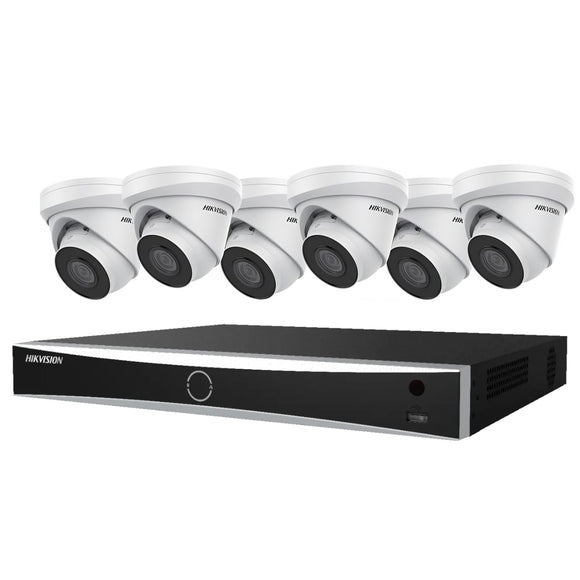 Hikvision EKI-K82T86A AcuSense Kit 8 Channel NVR W/ 2TB HDD, 6x 8MP 4K Outdoor IP Cameras (Renewed)