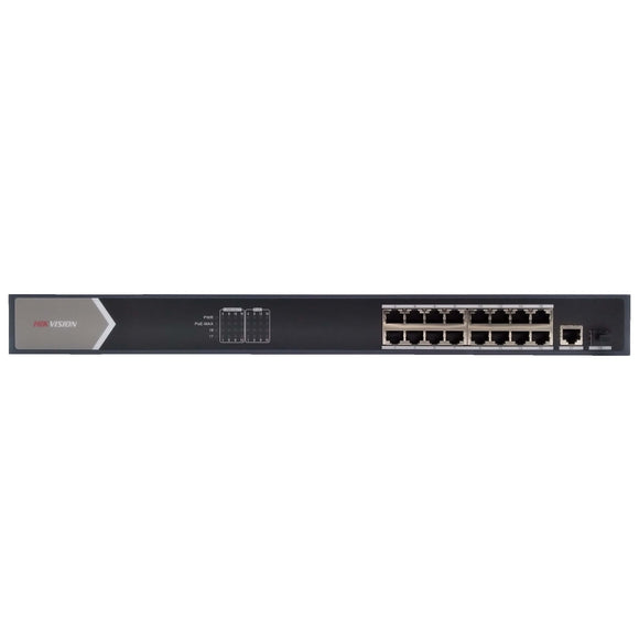 Hikvision DS-3E0518P-E 16 Port PoE Switch, 230W Unmanaged Gigabit (Renewed)