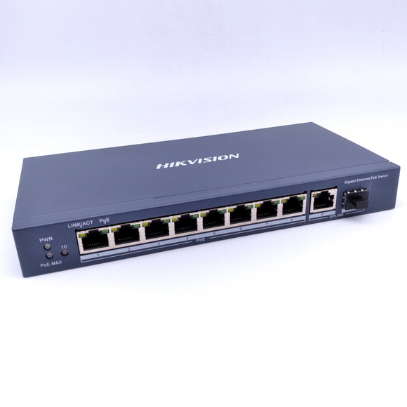 Hikvision DS-3E0510P-E 8 Port Gigabit Unmanaged PoE Switch 110W (Renewed)