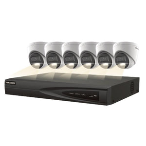 Hikvision EKI-K82T46H 8 Channel 8MP NVR with 2TB HDD & Six 4MP Hybrid Light Turret Cameras Kit (Renewed)