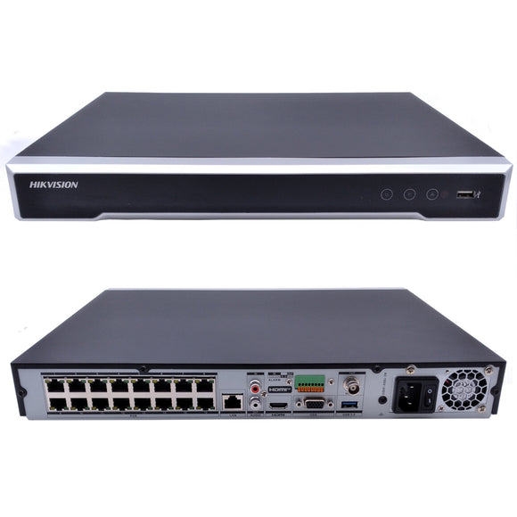Hikvision DS-7616NI-M2/16P M-Series 16 Channel PoE 8K NVR, up to 32MP Resolution, H.265+ (Renewed)