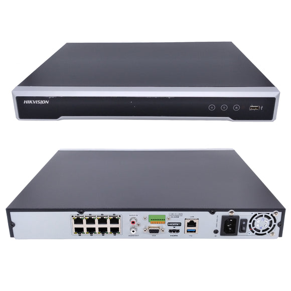Hikvision DS-7608NI-I2/8P 8 Channel PoE NVR, Up to 12MP Resolution, 4K (Renewed)