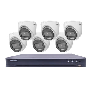 Hikvision T7208U2TA6C 8 Channel TurboHD DVR with 2TB HDD & (6) 5MP ColorVu Analog Turret Cameras (Renewed)