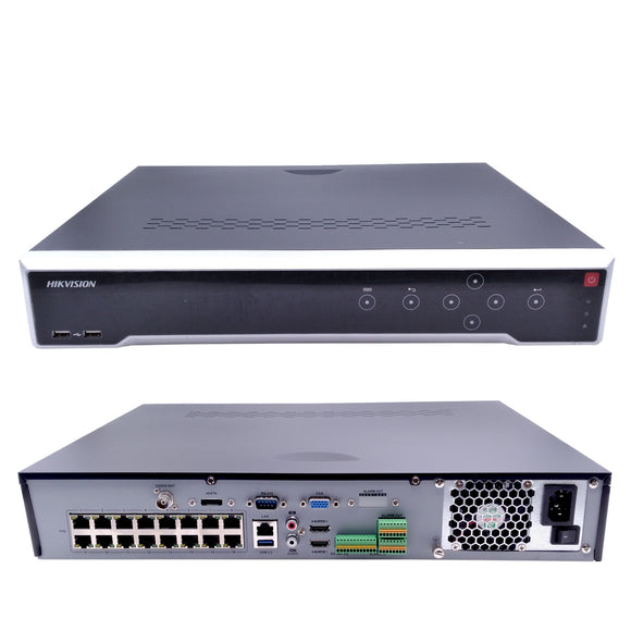 Hikvision DS-7716NI-I4/16P 16 Channel PoE 12MP 4K NVR, 4 SATA, Alarm, Audio, H.265+ (No HDD Included) (Renewed)