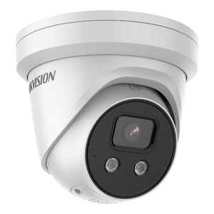 Hikvision DS-2CD2346G2-ISU/SL 4MP Turret IP Camera 2.8mm Lens, Strobe Light and Audible Warning, Built-in Mic/Speaker (Renewed)