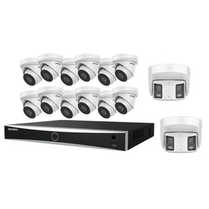 Hikvision EKI-K164T814A AcuSense Kit 16 Channel NVR W/ 4TB HDD, 12x 8MP 4K Outdoor IP Cameras, 8MP Panoramic Camera (Renewed)