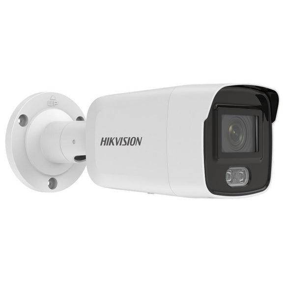 Hikvision DS-2CD2047G2-LU 4MP ColorVu Outdoor Bullet IP Camera w/ 2.8mm Lens, Built-in Mic, H.265+, IP67, 12VDC/PoE (Renewed)