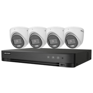 Hikvision T7204U1TA4C 4 Channel TurboHD DVR with 1TB HDD & (4) 5MP ColorVu Analog Turret Cameras (Renewed)