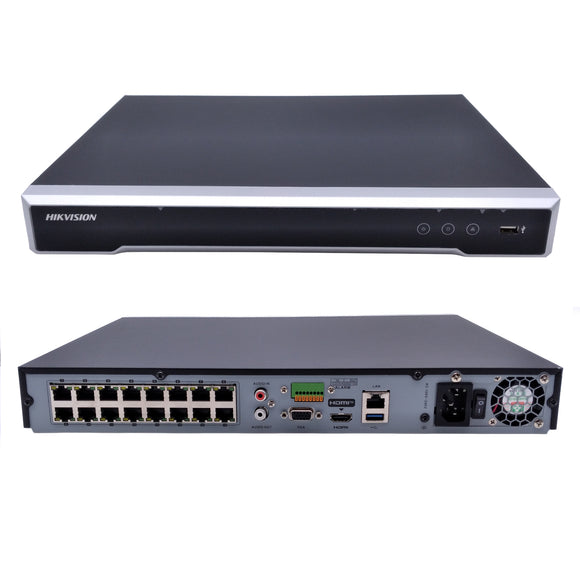 Hikvision DS-7616NI-I2/16P 16 Channel PoE NVR, Up to 12MP Resolution, 4K, 2 SATA (no HDD Included) (Renewed)