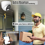 Acelevel 8MP PoE IP Turret Camera, Smart Hybrid Lights, AI Detection, Built-in Mic, Value Series