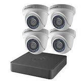 Hikvision T7104Q1TA Kit, 4 Channel 1080p DVR with 1TB HDD & 4 1080p Outdoor Turret Cameras 2.8mm Lens, 2MP (Renewed)