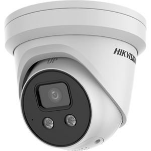 Hikvision DS-2CD2346G2-I 4MP AcuSense Deep Learning Network Turret Camera w/ 2.8mm Lens, Low-light powered by DarkFighter, IP67 Waterproof (Renewed)