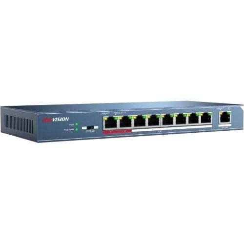 Hikvision DS-3E0109P-E 8 Port 100Mbps Unmanaged PoE Switch (Renewed)