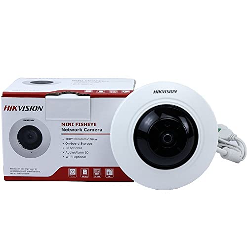 Hikvision DS-2CD2942F-IS 4MP Compact Fisheye Network Camera with 1.6mm Lens POE Day/Night Security Surveillance Camera ONVIF (Renewed)