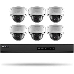 Hikvision I7608N2TA Kit, 8 Channel PoE NVR with 2TB HDD & Six 2.8mm 2MP Outdoor Dome Network Cameras (Renewed)