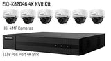 Hikvision EKI-K82D46 Kit w/ 2TB HDD, 8 Channel 4K PoE NVR & (6) 4MP Outdoor Network Dome Cameras, 2.8mm lens (Renewed)