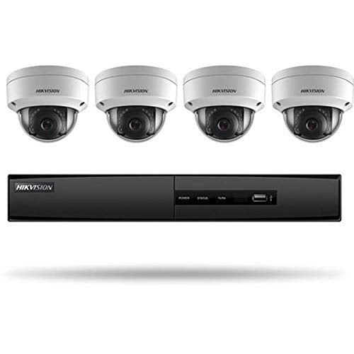 Hikvision I7604N1TA IP Security Camera Kit / 4 Channel NVR / 1 TB HDD / 4 x 1080p Dome Cameras (Renewed)