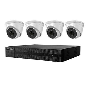 Hikvision EKI-Q41T44 Kit w/ 1TB HDD, 4 Channel PoE NVR & (4) 4MP Outdoor Turret Network Cameras 2.8mm Lens, (Renewed)