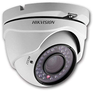 Hikvision DS-2CE55C2N-VFIR3 1.3MP Analog Outdoor Turret Dome w/ 2.8-12mm Varifocal Lens, IR up to 130ft, 12VDC (Renewed)