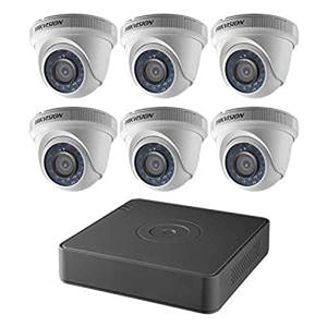 Hikvision T7108Q2TA Kit, 8 Channel TurboHD Analog DVR with 2TB Storage & 6 Outdoor Turret Analog Cameras, HD1080P, IR to 60 Ft, 2.8MM Lens (Renewed)