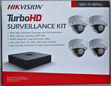 Hikvision T7104Q1TB Kit 4 Channel 1080p DVR w/ 1TB HDD and 4 1080p Outdoor Dome Cameras (Renewed)