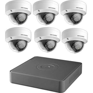 Hikvision T7108Q2TB TurboHD 8 Channel 1080p DVR with 2TB HDD and 6 1080p Outdoor Dome Cameras Kit (Renewed)