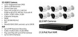 Hikvision EKI-K82B86 Kit w/ 2TB HDD, 8 Channel 4K NVR with (6) 8MP Outdoor Network Bullet Cameras (2.8 mm Fixed Lens), RJ45 Connections (Renewed)