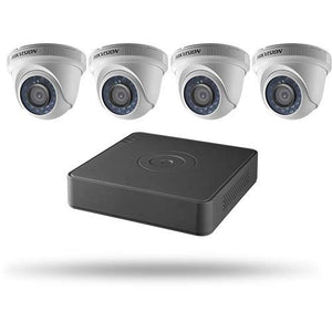 Hikvision T7104Q1TA Kit, 4 Channel 1080p DVR with 1TB HDD & 4 1080p Outdoor Turret Cameras 2.8mm Lens, 2MP (Renewed)
