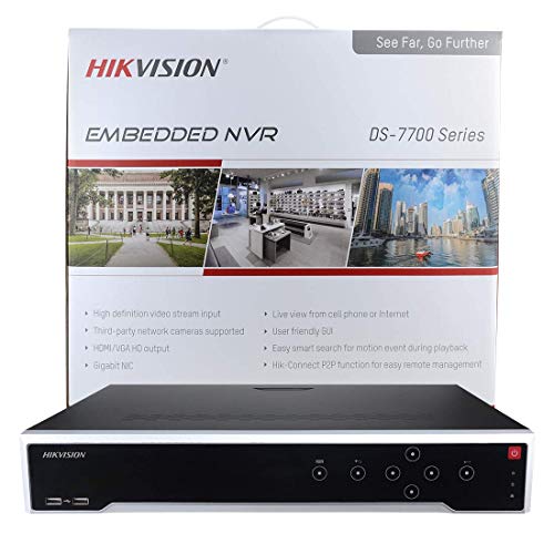 Hikvision DS-7732NI-I4/16P 32 Channel PoE 4K Network Video Recorder, Embedded Plug & Play, Integrated 12MP Resolution Recording (no HDD Included) (Renewed)