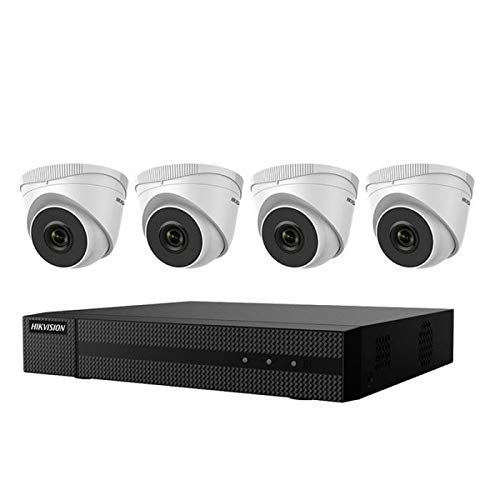 Hikvision EKI-Q41T24 Kit w/ 1TB HDD, 4 Channel PoE NVR & (4) 2.8mm 2MP Turret Network Cameras (Renewed)