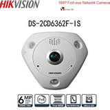 Hikvision DS-2CD6362F-IS 1.27mm Outdoor Fisheye Network Camera PoE 6MP(3072 x 2048) Panoramic 180/360 Degree IR Day/Night (Renewed)