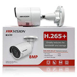 Hikvision DS-2CD2083G0-I 8MP 4K UltraHD Network Bullet Camera with 4mm Lens, IP67 Weatherproof (Renewed)