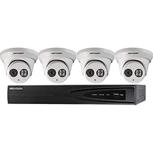 Hikvision I7604N1TP Kit, 4 Channel PoE NVR with 1TB HDD & Four 2MP Outdoor Turret Network Camera (Renewed)