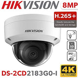 Hikvision DS-2CD2183G0-I Network Dome Camera 8MP, 4K, IR, IP67 Weatherproof with Junction Mount Parent (Renewed)