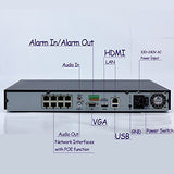 Hikvision DS-7608NI-I2/8P 8 Channel PoE NVR, Up to 12MP Resolution, 4K (Renewed)