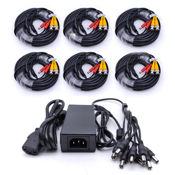 Acelevel Analog CCTV Camera Easy Install 60ft Cable Set