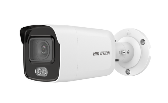 Hikvision DS-2CD2027G1-L 2MP ColorVu 24/7 Color Network Bullet Camera w/ 4mm Lens, IP67 Waterproof Rated, 12VDC/PoE (Renewed)