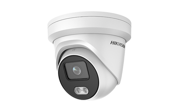Hikvision DS-2CD2327G1-L 2MP ColorVu Network Turret Camera w/ 2.8mm Lens, 24/7 Full Time Color, IP67 Waterproof Rated, 12VDC/PoE (Renewed)