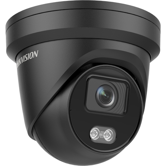Hikvision DS-2CD2347G2-LU 4MP ColorVu 24/7 Color Network Turret Camera, White Light up to 30m(~100ft), IP67 Waterproof Rated, 12VDC/PoE (Black) (Renewed)
