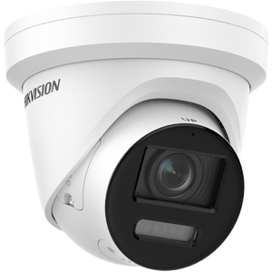 Hikvision DS-2CD2387G2-LSU/SL 8MP 4K ColorVu Outdoor Dome IP Camera w/ 2.8mm Lens, 24/7 Color, Strobe Light + Audible Alarm, Audio, H.265+, IP67, 12VDC/PoE (Renewed)
