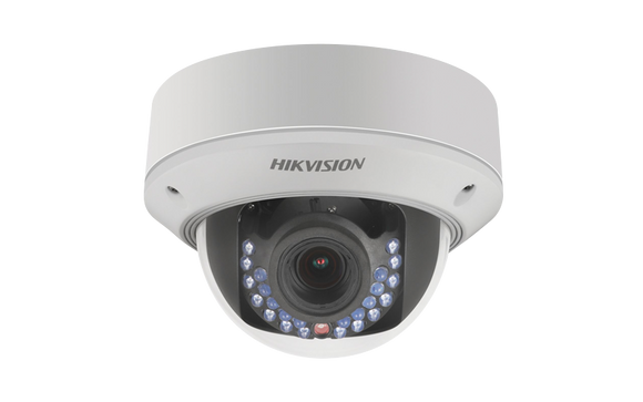 Hikvision DS-2CD2712FWD-I 1.3MP Network Dome Camera w/ 2.8-12mm Varifocal Lens, IR up to 20m (~65ft), IP66/IK10 Weatherproof/Vandal-resistant Rated, 12VDC/PoE (Renewed)