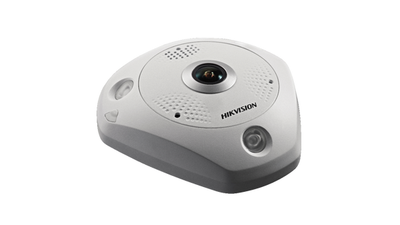 Hikvision DS-2CD6362F-IVS 6MP 360° Fisheye Network Camera w/ 1.27mm Lens, IR up to 15m(~50ft), IP66/IK10 Weatherproof/Vandalproof, 12VDC/PoE (Renewed)